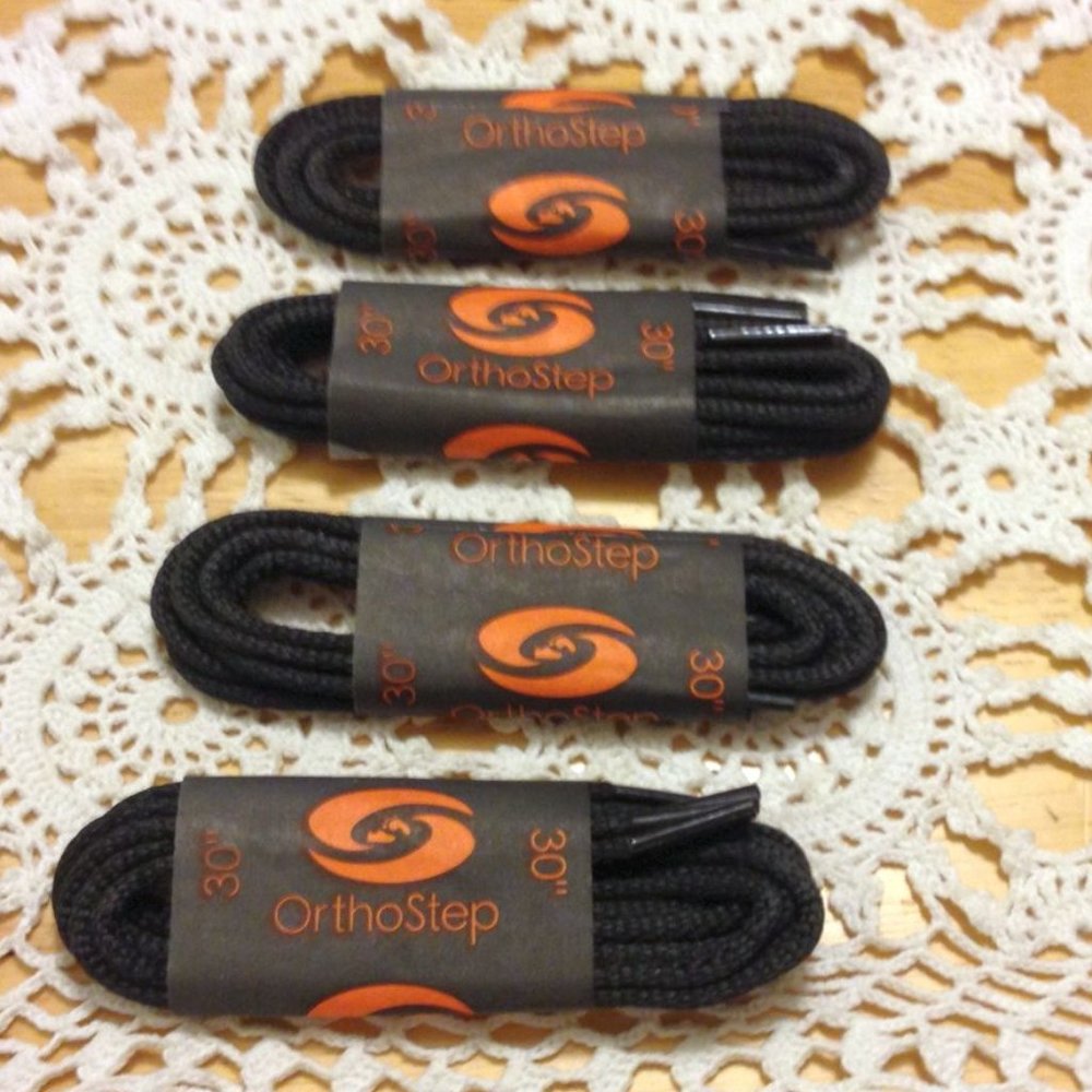 Orthostep waxed shoelaces, new, 30"